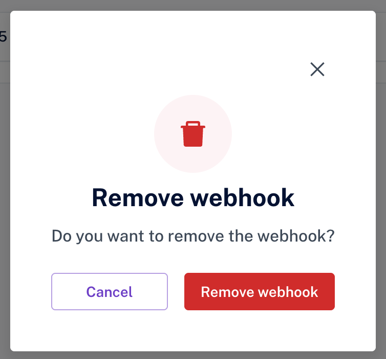 Removing webhook confirmation modal in Customer Portal.
