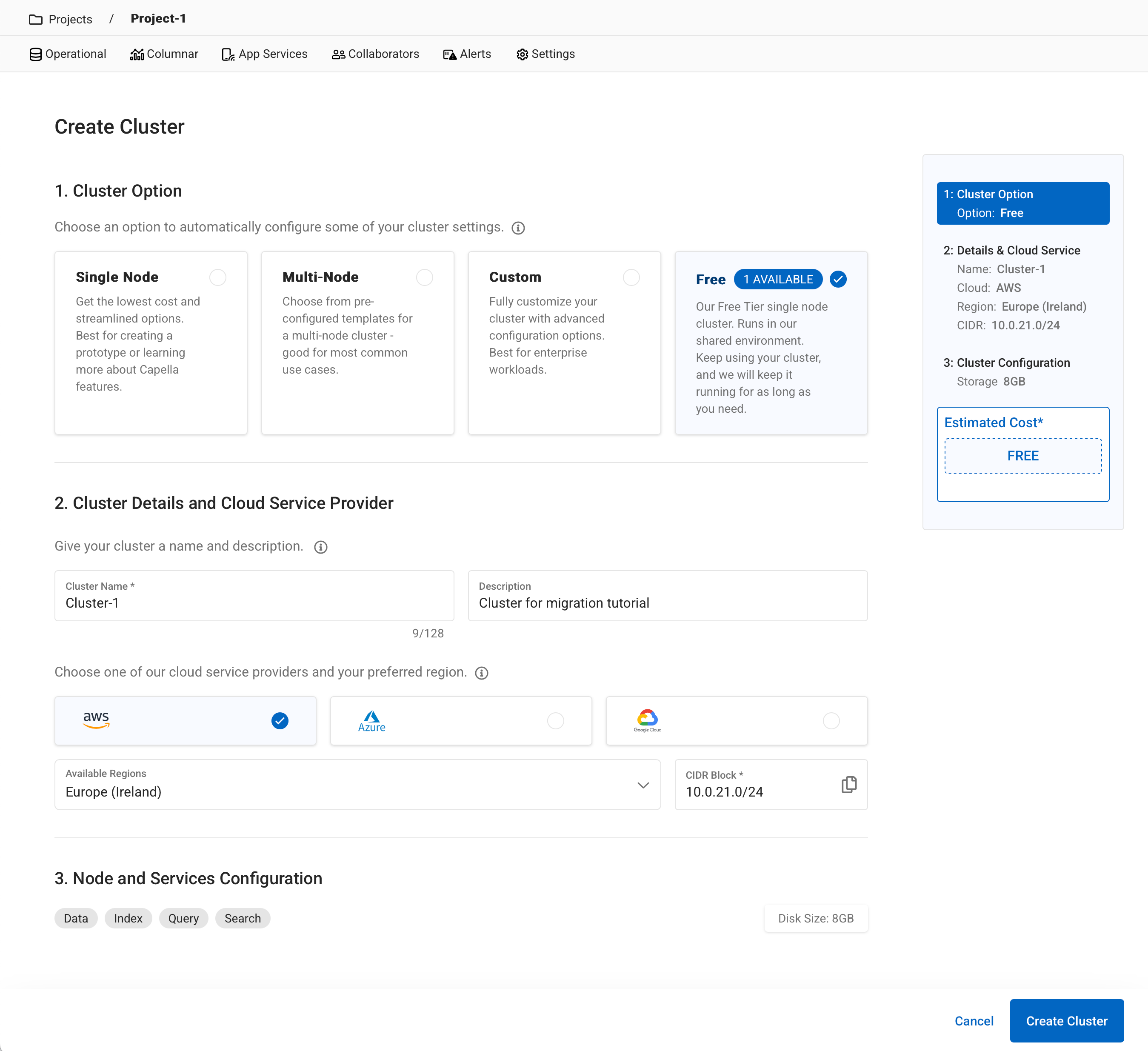 create cluster