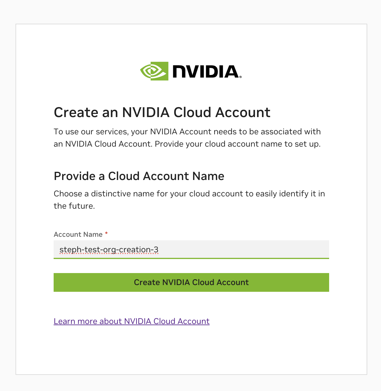 Enter NCA Name