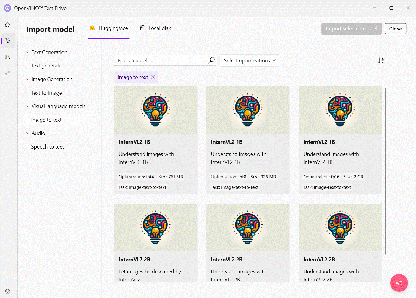 importing a visual language model for image analysis