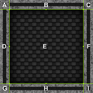 Example of a 9-sliced sprite.