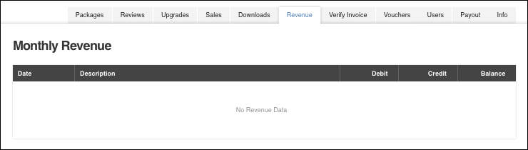 The Revenue tab.