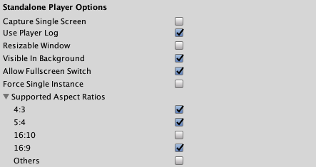 Player Options for the Desktop platforms