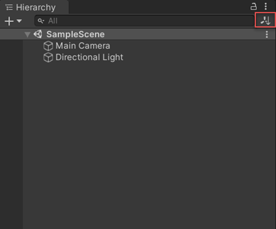 The Alphabetical icon allows you to toggle between Transform and Alphabetical sorting