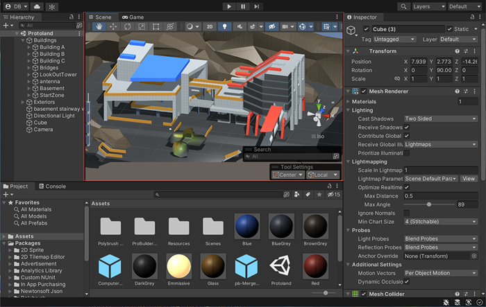 The Scene view in the context of the Unity Editor