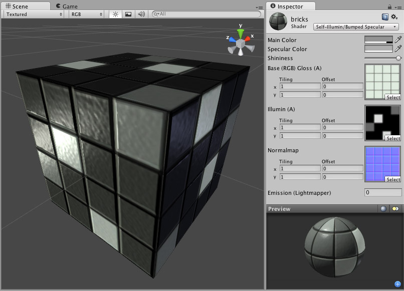 Self-Illuminated Normal mapped Specular shader.