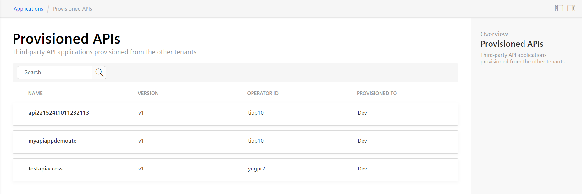 provisioned-apis