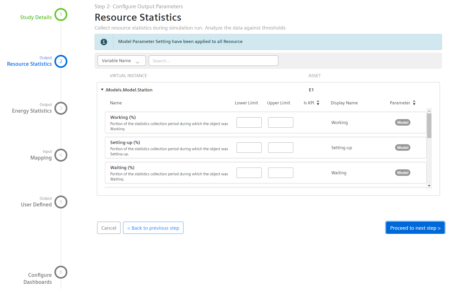 Resource statistics
