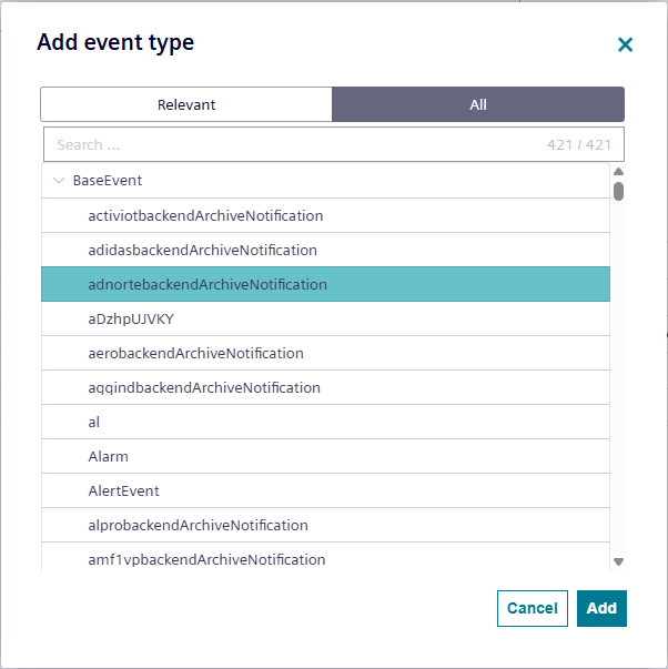 Add event type