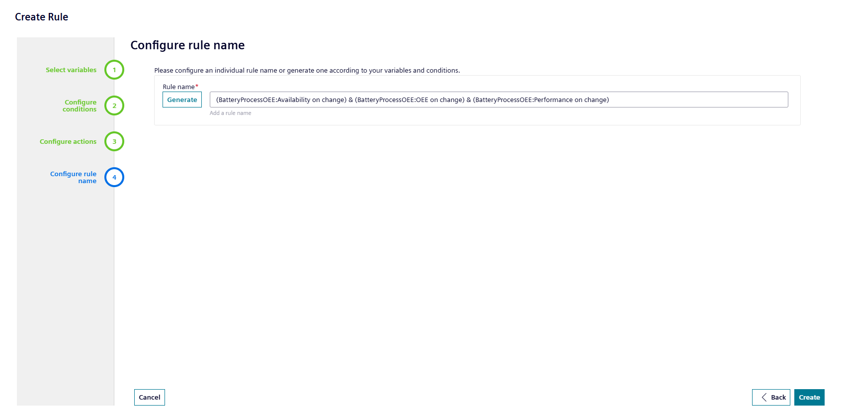 Configure rule