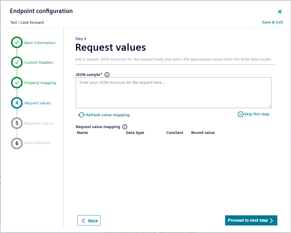 Request values
