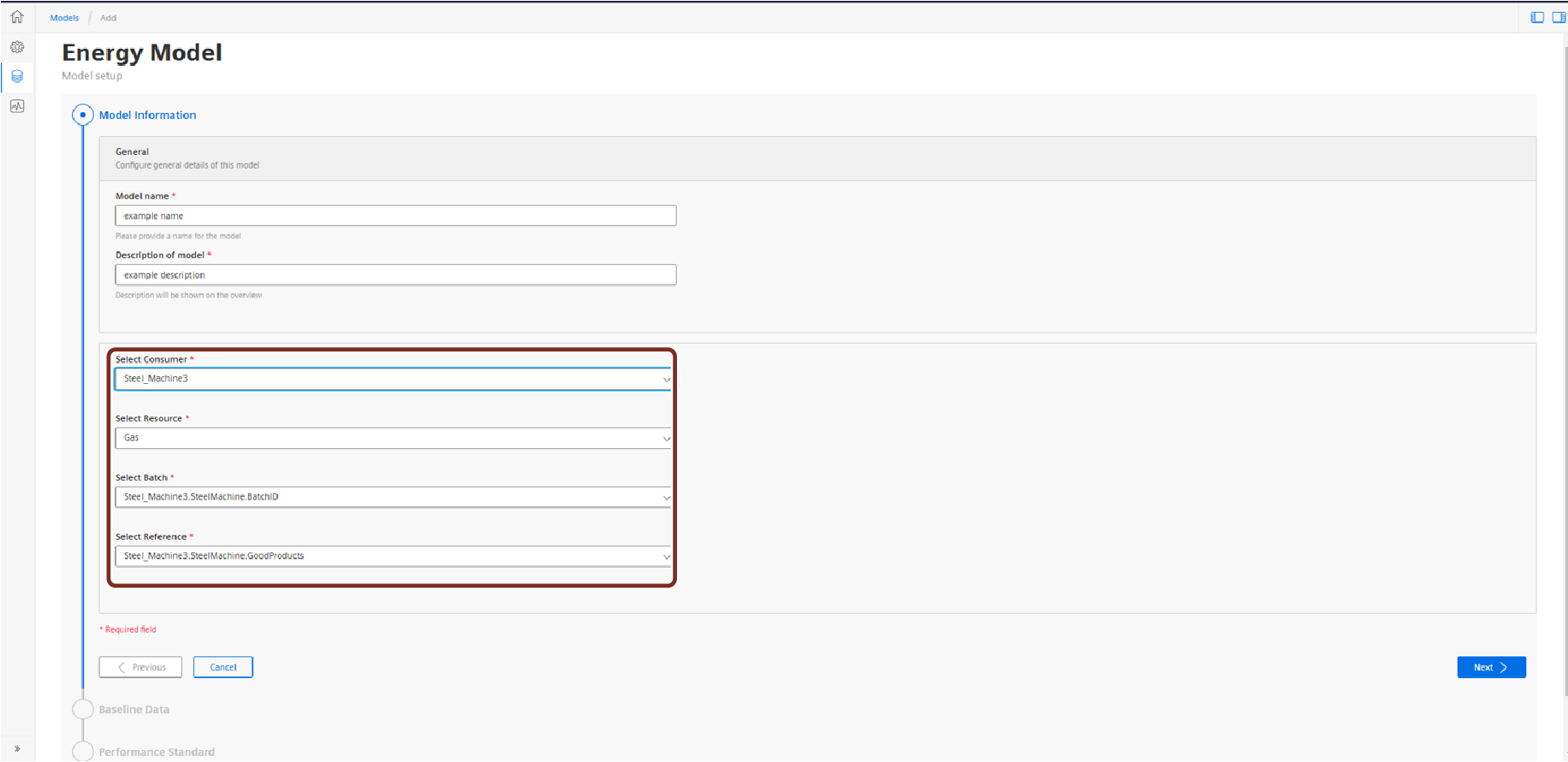 model-setup-information