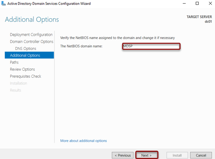 Additional options
