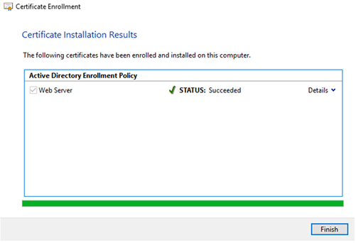 Certificate issued