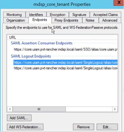 SAML Logout Endpoints
