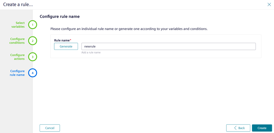 Configure rule name