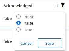 Filter for acknowledge events