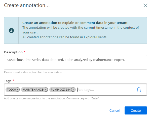Create Annotation Dialog