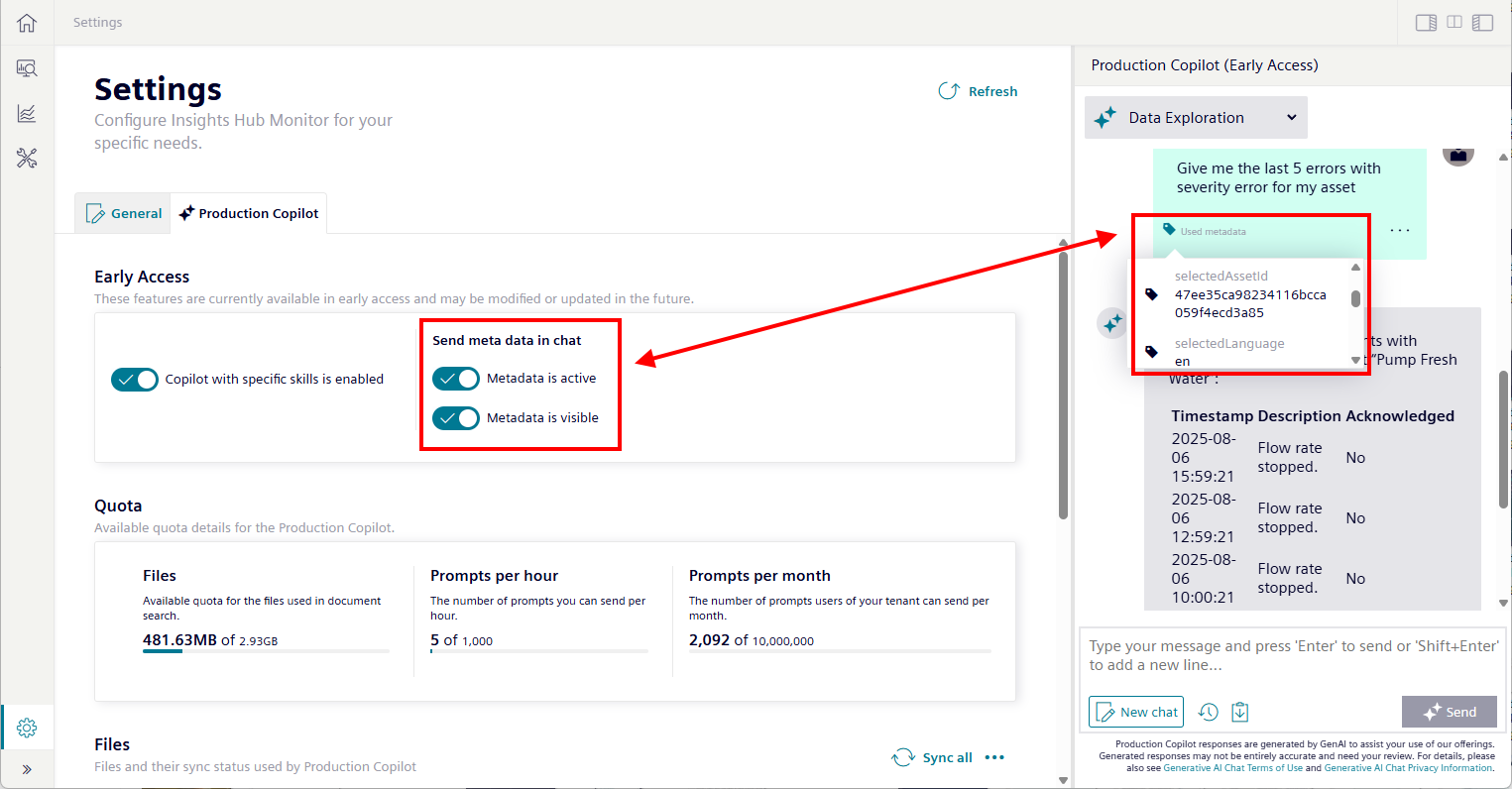Send application context to the chat 1