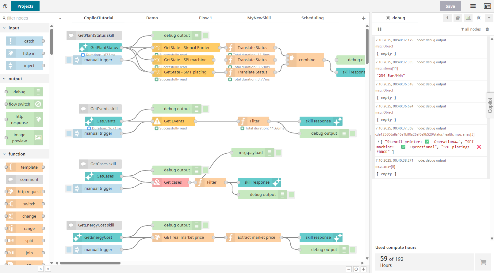 Visual Flow Creator with skill nodes