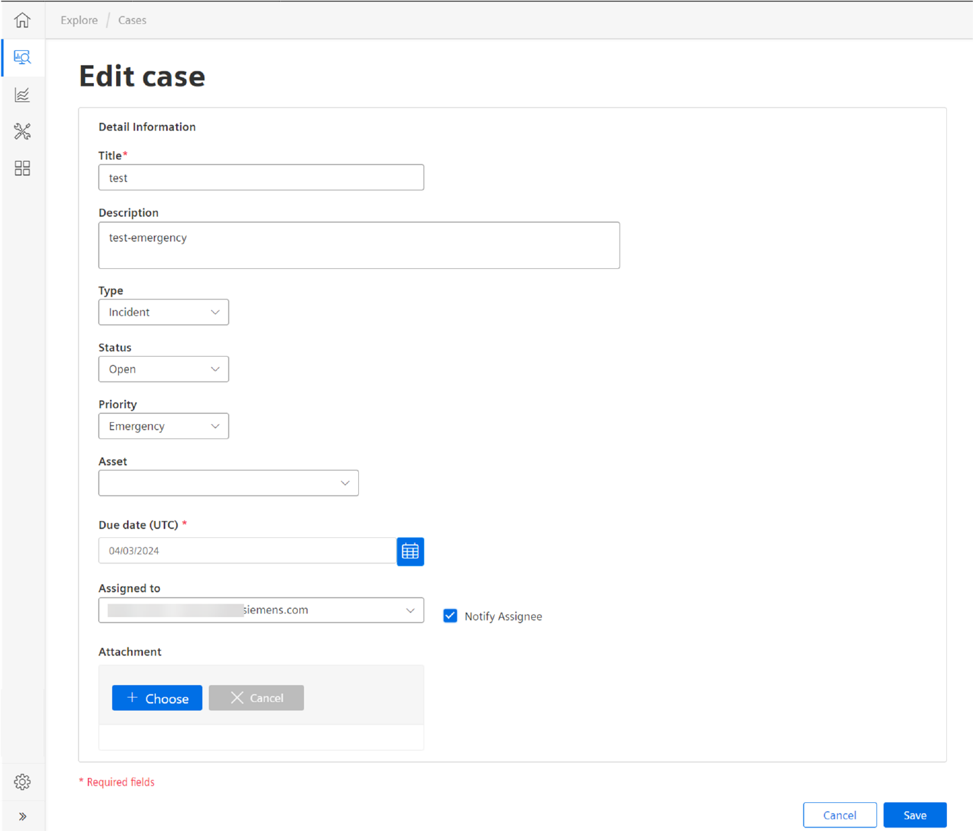 Edit case