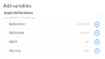 Variable selection panel