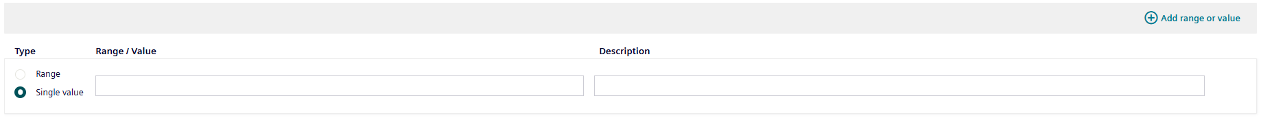 Add range or value