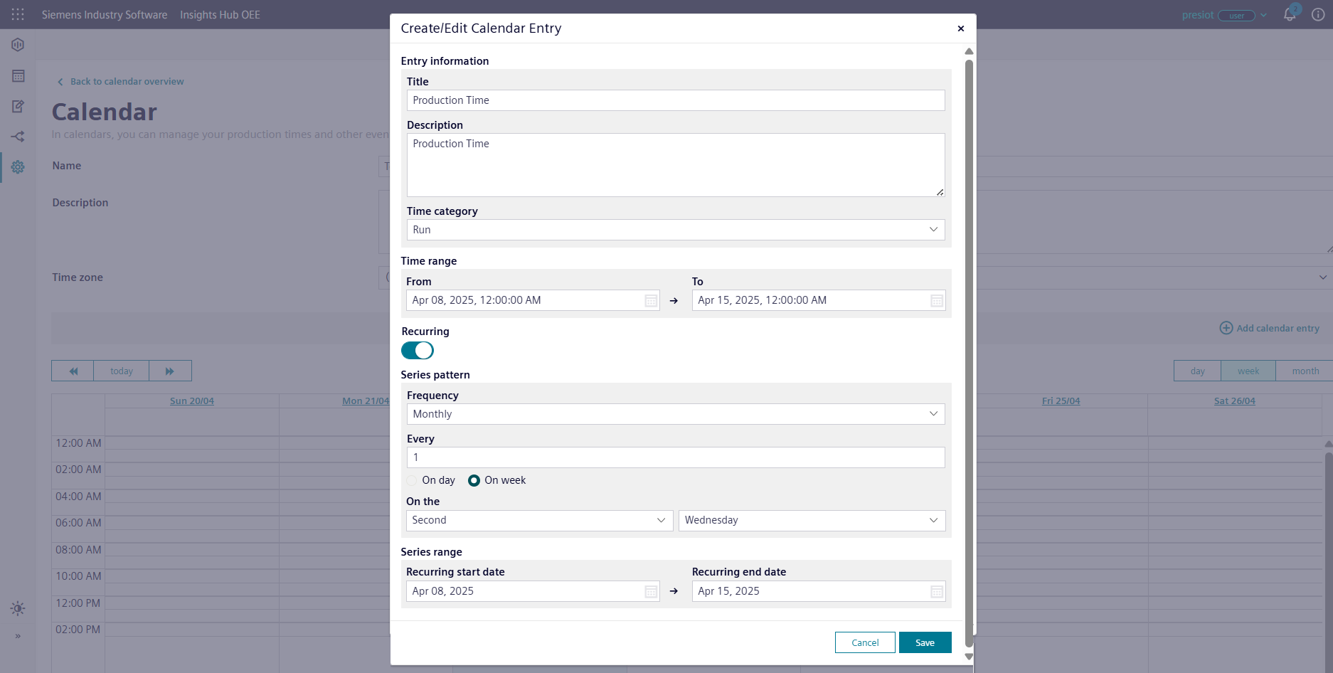 Config-events-on-week
