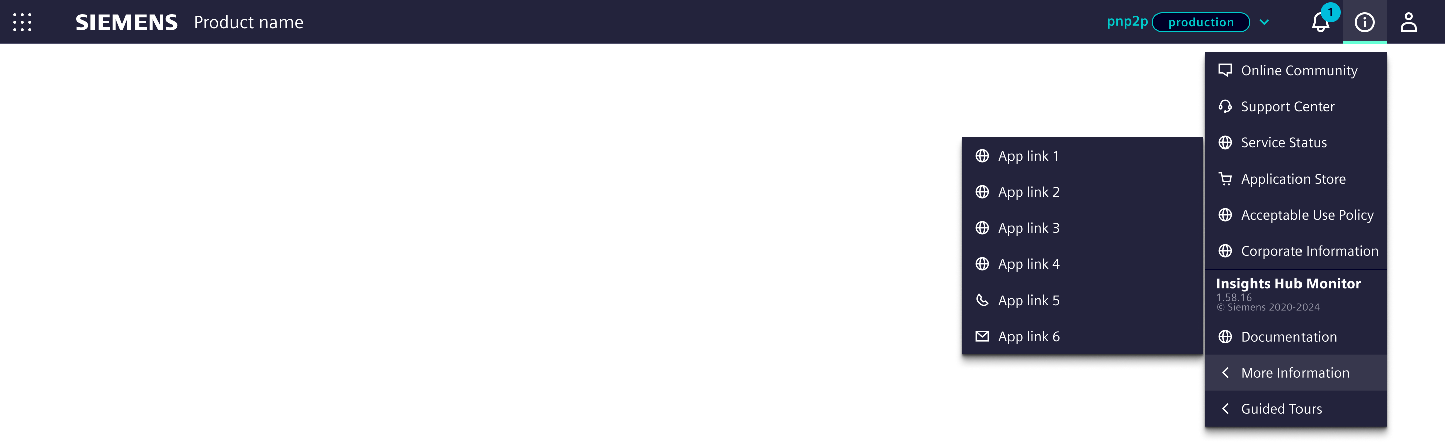 OS Bar App Level Drop-down