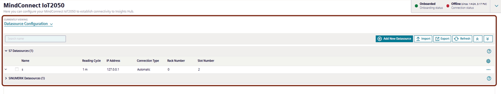 Datasource Configuration