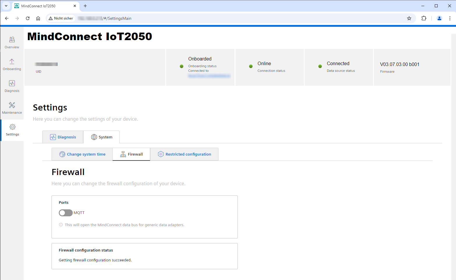 iot2050 settings firewall