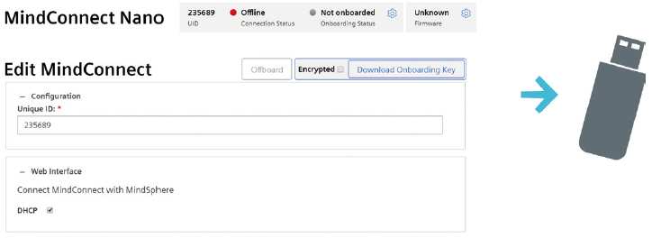 Download configuration to USB