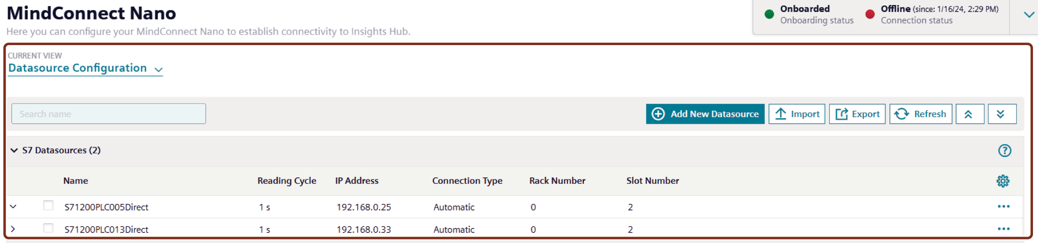 Datasource Configuration