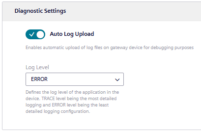 Auto log upload enabled
