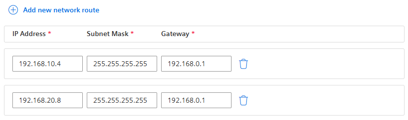 Network routes