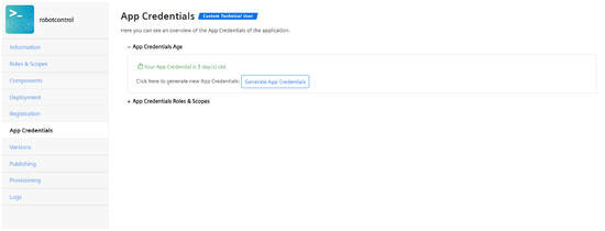 App credential