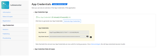 Generate App Credentials
