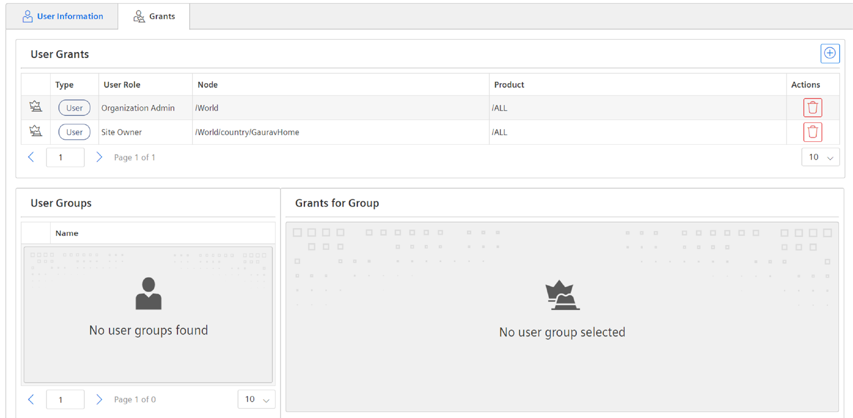 Grants Tab