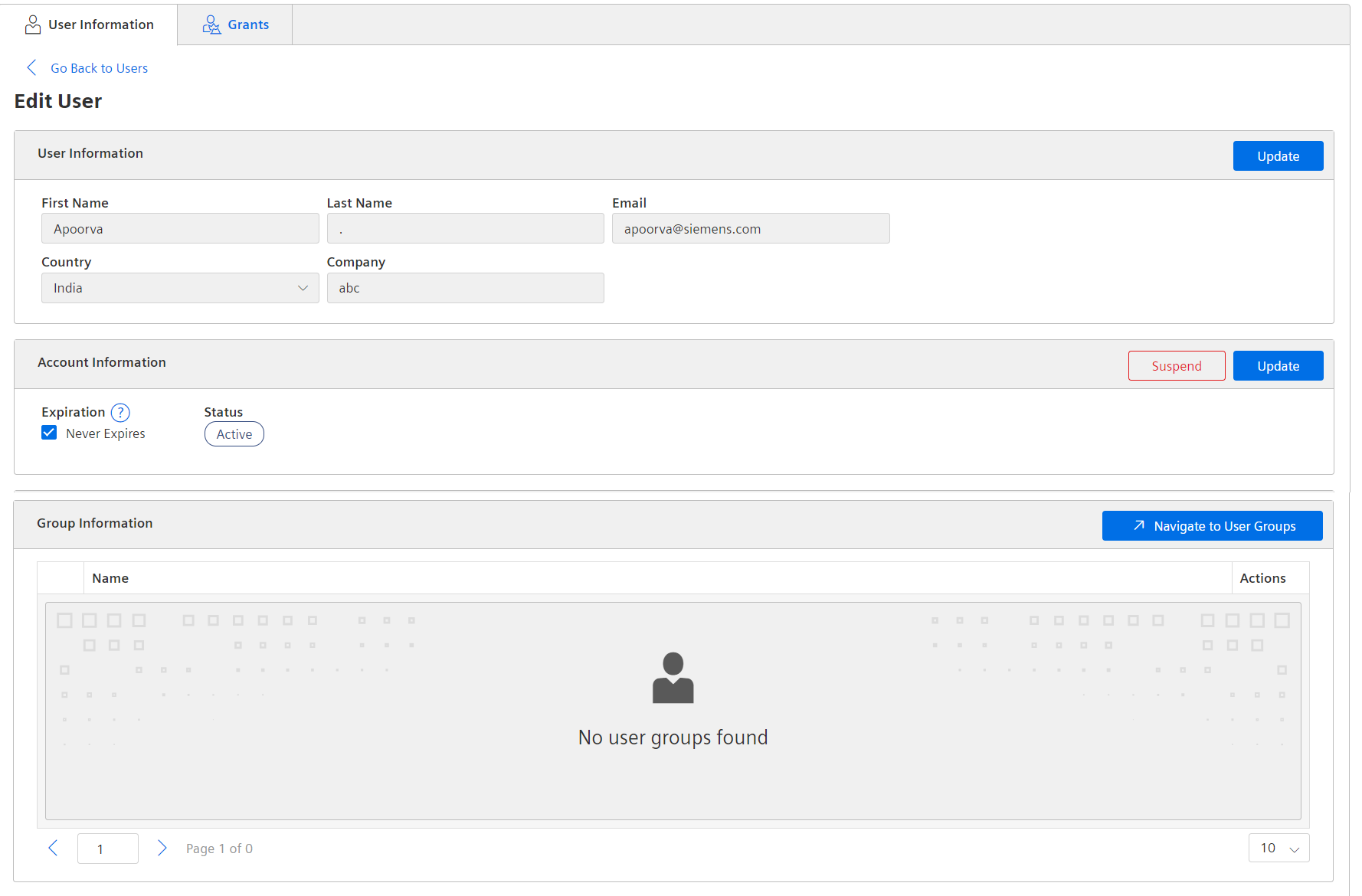 Users Details