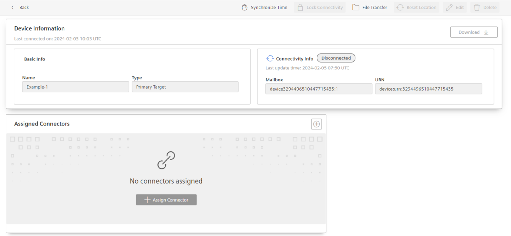 File Transfer screen