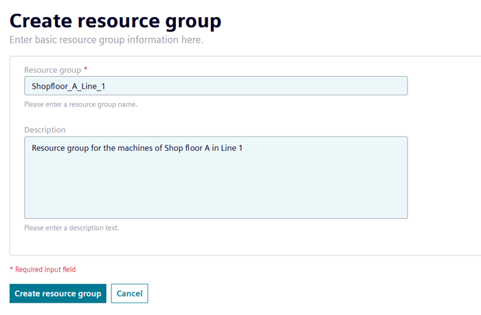 create resource group