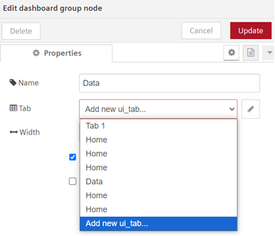 Edit UI group