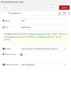 Edit dashboard
