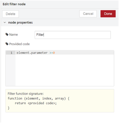 Edit filter node