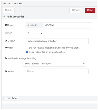 Edit mqtt in node