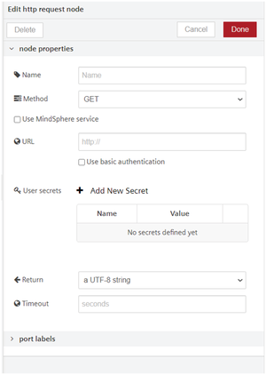 Parameter window