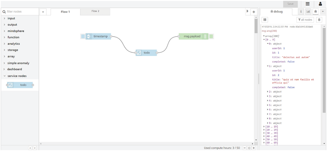 Message payload result