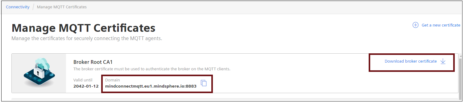 Manage MQTT Certificates