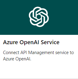 Screenshot of Azure OpenAI API tile in the portal.