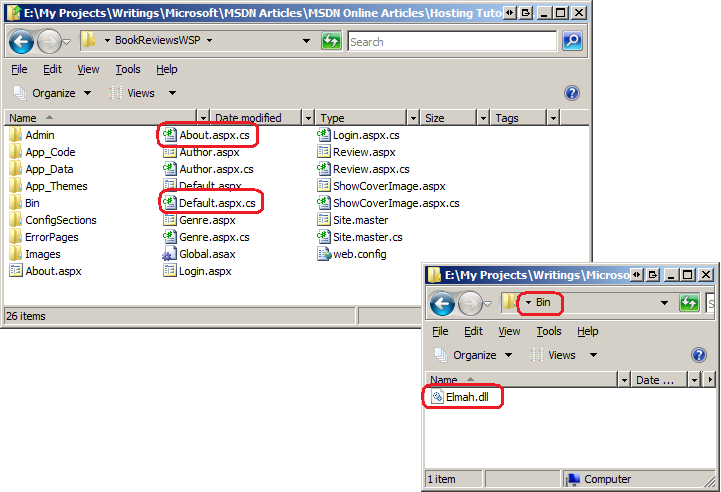 Screenshot of the target ___location you entered in the Publish Web Site dialog box to compare the contents of this folder with the contents of your website.